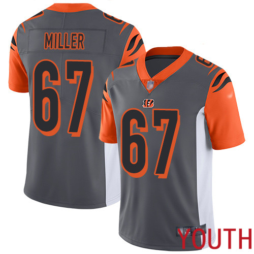 Cincinnati Bengals Limited Silver Youth John Miller Jersey NFL Footballl #67 Inverted Legend